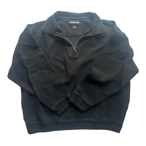 Kirkland Signature Black Quarter-Zip Pullover Sweater - Picture 1 of 5